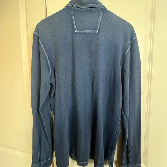 John Varvatos Star USA Polo Shirt Long Sleeve Blue “M” NWT - Picture 4 of 5